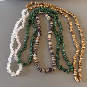 Elegant Multi-Color Stone Necklace Set Y2K